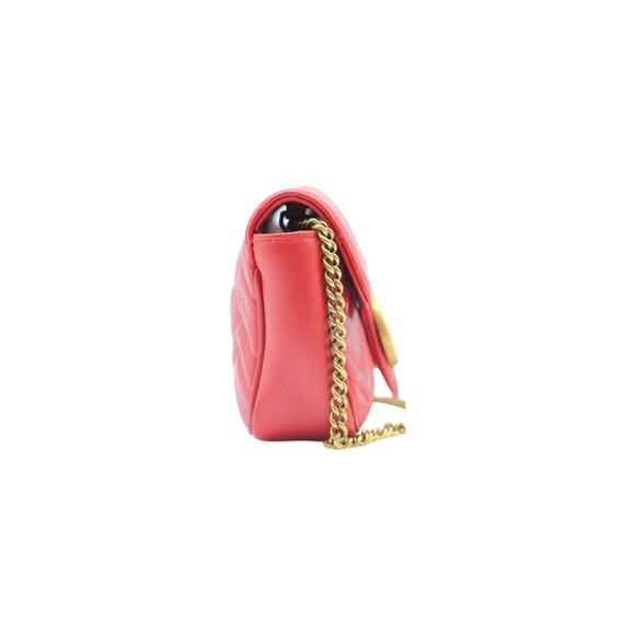 Gucci GG Marmont Matelasse Chevron Mini Crossbody Bag In Red - Picture 4 of 6